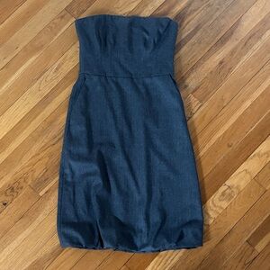 Club Monaco Strapless Bubble-Hem Dress in Charcoal